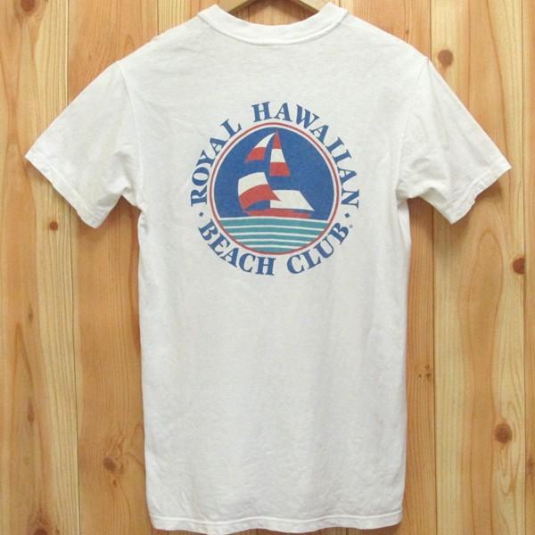 ビンテージ古着 Tシャツ ROYAL HAWAIIAN BEACH CLUB Stadman/ステッドマン M 80年代 アメリカ製 バックプリント｜buffalohip