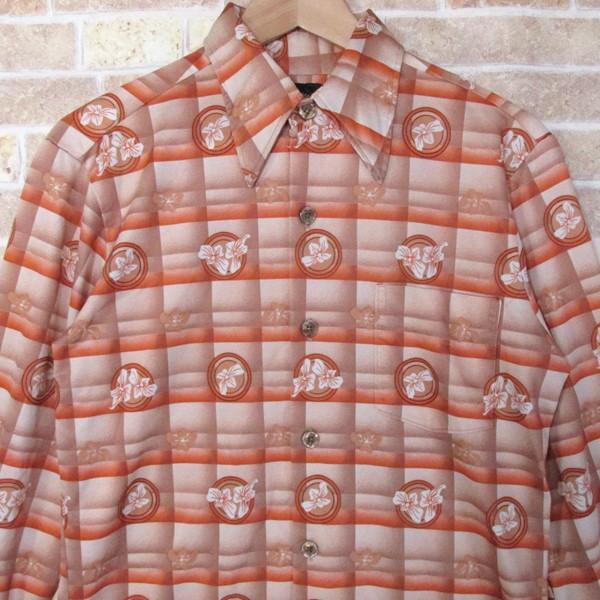 70'sビンテージ古着！sutton ウサギ & マジシャン デザイン 柄シャツ ビンテージ 古着 シャツ シアーズ/Sears Johnny miller