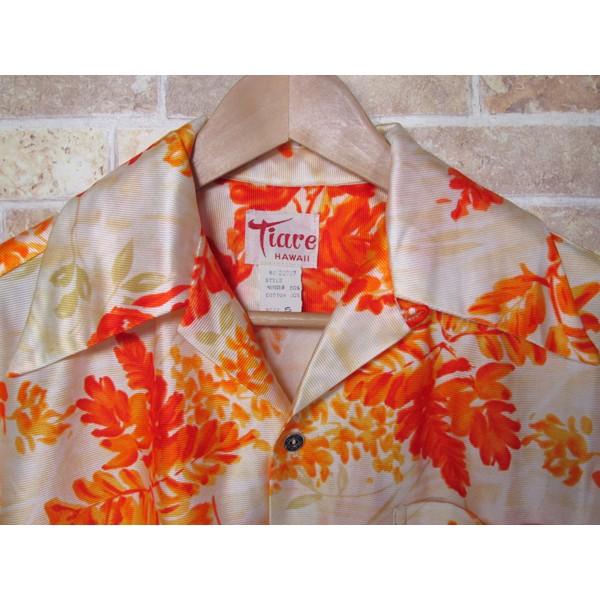 未着用 ビンテージ アロハ シャツ Tiare HAWAII 古銭ボタン 襟袋 未着用 ビンテージ アロハ シャツ Tiare HAWAII 古銭ボタン 襟袋