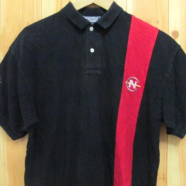 古着 ポロシャツ NAUTICA COMPETITION ノーティカ 黒 M : BUFFALOHIP 