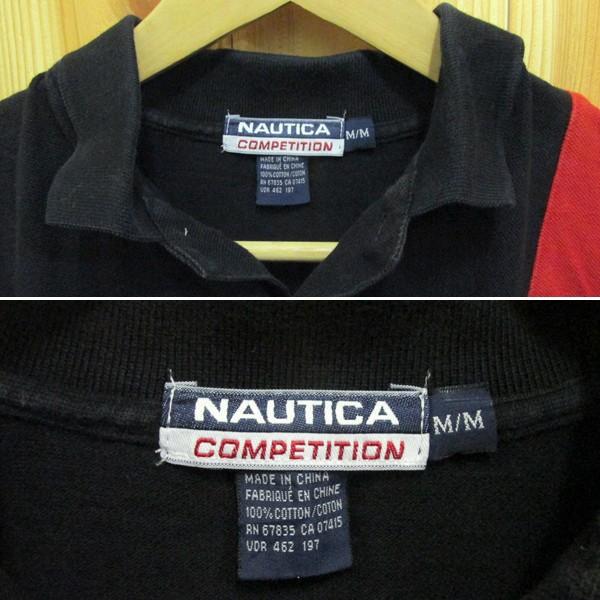 古着 ポロシャツ NAUTICA COMPETITION ノーティカ 黒 M : BUFFALOHIP 