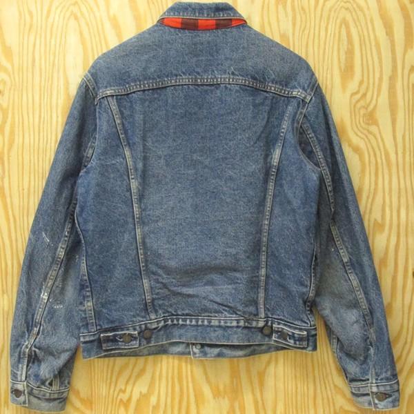 80s リーバイス 71411-0816 Gジャン チェック柄ライナー 40L 古着 ビンテージ Levi's デニムジャケット ジーンズ USA製