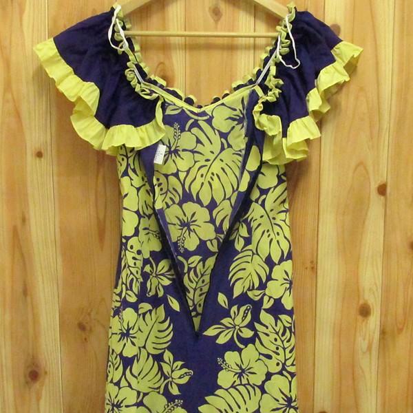 HAWAII製古着 ハワイアン ドレス ムームー ワンピース S 花柄  