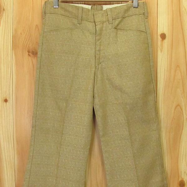 古着 ビンテージ 70s ヨーロッパ センタープレス パンツ デッドストック 60s 60年代 70s 70年代 カーキ スラックス センタープレス