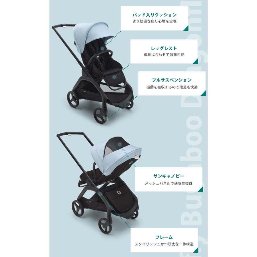 【公式】 4年保証 バガブー ドラゴンフライ グラファイトシャーシ本体セット Bugaboo dragonfly ベビーカー a型 ab型 a型ベビーカー コンパクト ワンタッチ｜bugaboo｜04