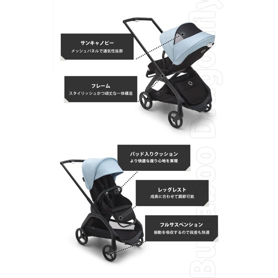 【公式】 4年保証 バガブー ドラゴンフライ グラファイトシャーシ本体セット Bugaboo dragonfly ベビーカー a型 ab型 a型ベビーカー コンパクト ワンタッチ｜bugaboo｜04