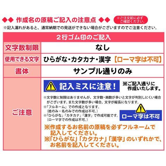 お名前スタンプ ねーむぱらだいす 2行ゴム印 10×10mm 学参フォント ゴム印 氏名印｜bugyo｜02