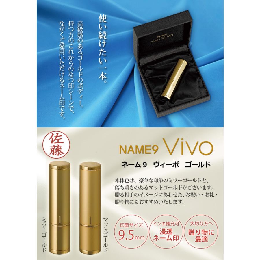 名入れ シャチハタ ネーム9 Vivo ゴールド 高級ネーム印 別注品 ヴィーボ ゴールド 印鑑 シヤチハタ | シヤチハタ | 01