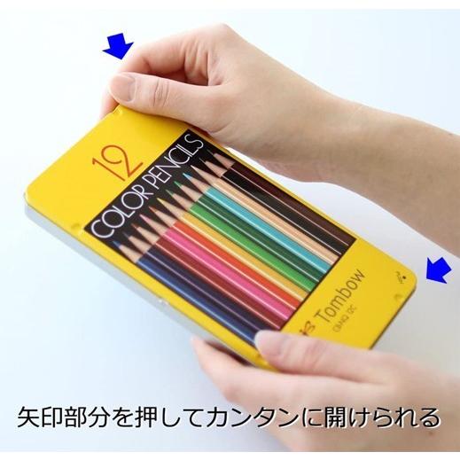 トンボ鉛筆 色鉛筆 12色 缶入 CB-NQ12C｜bugyo｜02