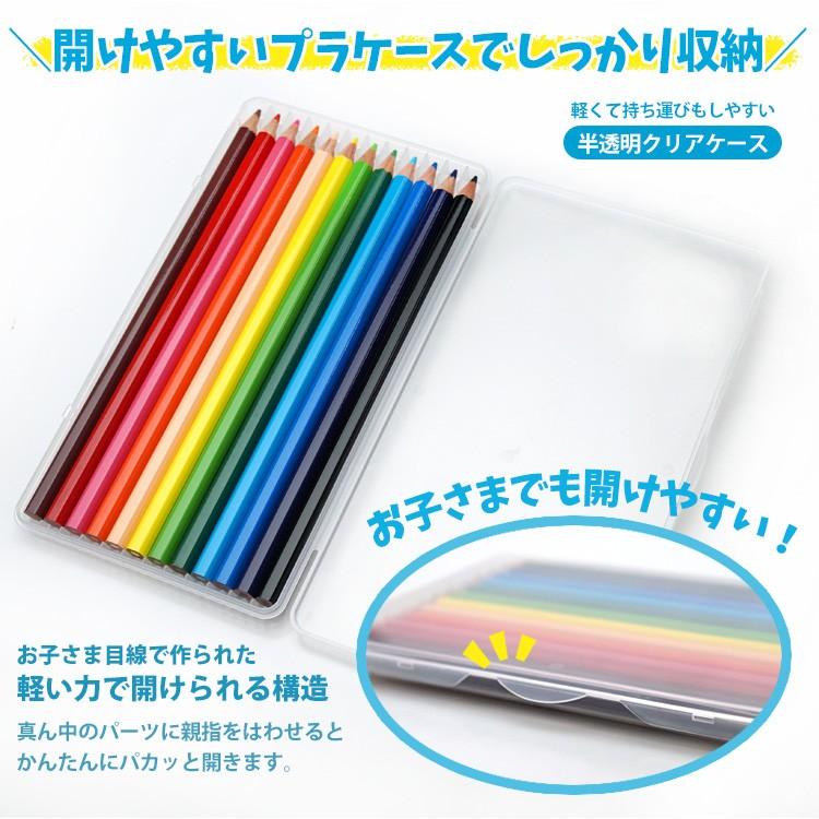 色鉛筆 12色 持ち運びしやすいプラスチックケース 色名が入ったお名前