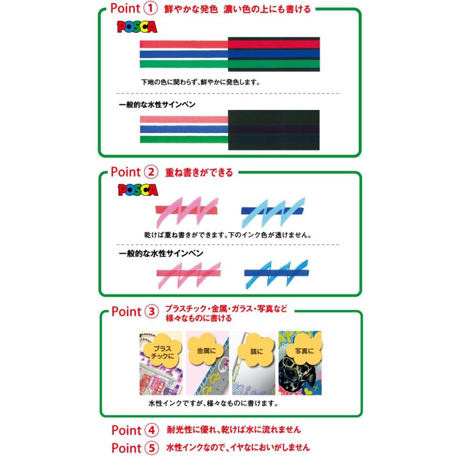 uni（三菱鉛筆） ポスカ 細字丸芯 15色セット サインペン 三菱