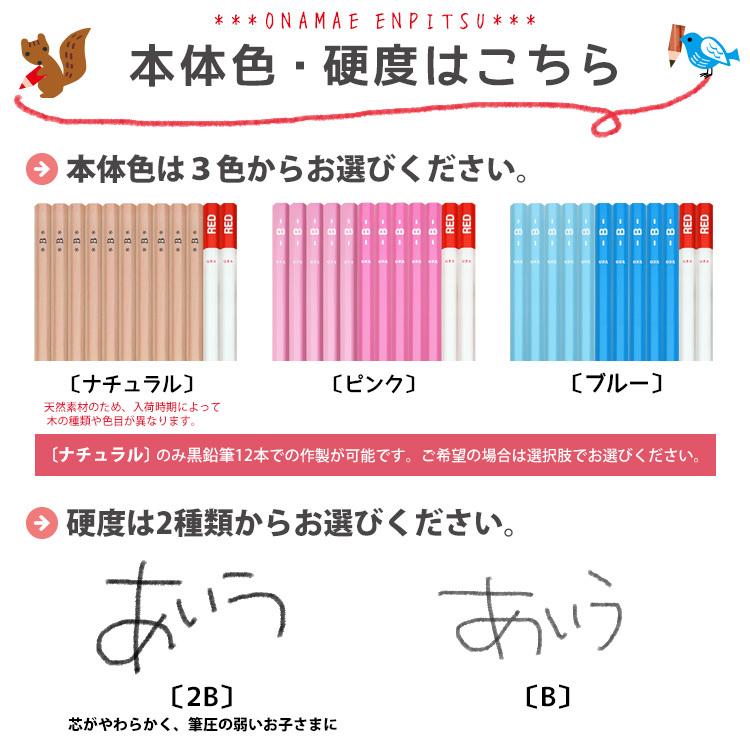 名入れ 鉛筆 1ダース 2B B 六角軸鉛筆10本+赤鉛筆2本 ケース付属 ナチュラル えんぴつ 入学祝い 入学準備｜bugyo｜13