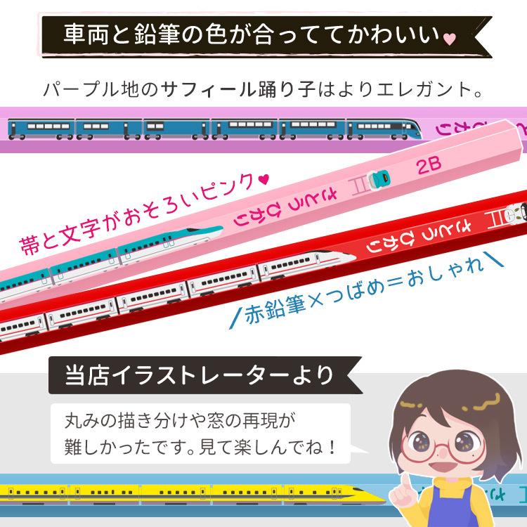 鉛筆 名入れ 2B JR監修 おなまえ鉛筆 12本 1ダース 2B 新幹線 電車 特急 ケース付 商品化許諾済｜bugyo｜09