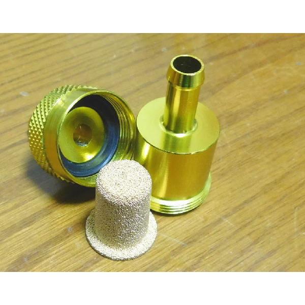 送料無料)燃料フューエルフィルター/アルミ金GOLDΦ9.5mm ソレックス