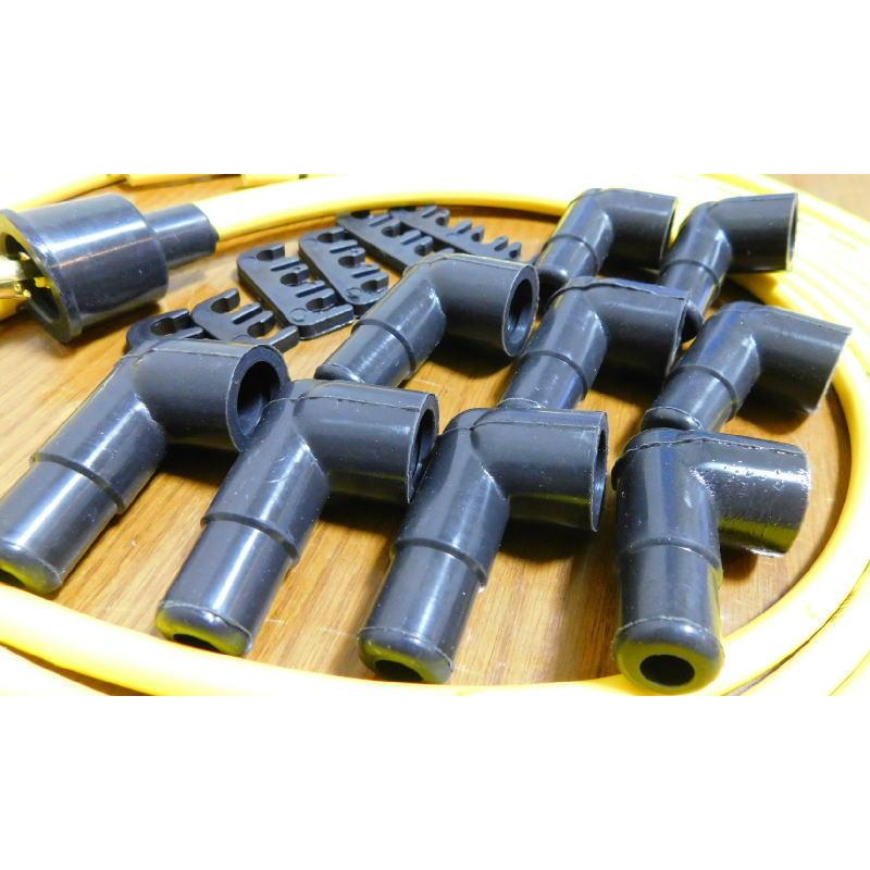 アクセルACCEL プラグコード新品 4気筒用 黄色イエロー 汎用 自作 
