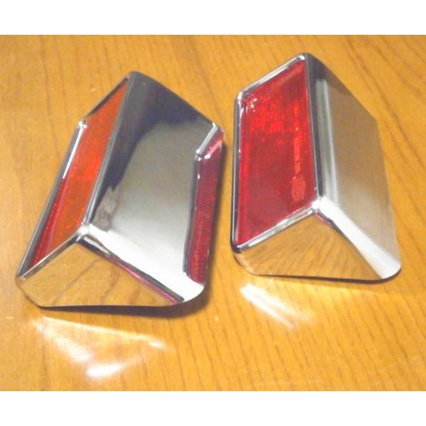 ￼ GC 110日産ケンメリ4ドア赤い長方形テール￼反射板 2セット ケンメリ用新品 リヤバンパー用リフレクター左右セット 反射板