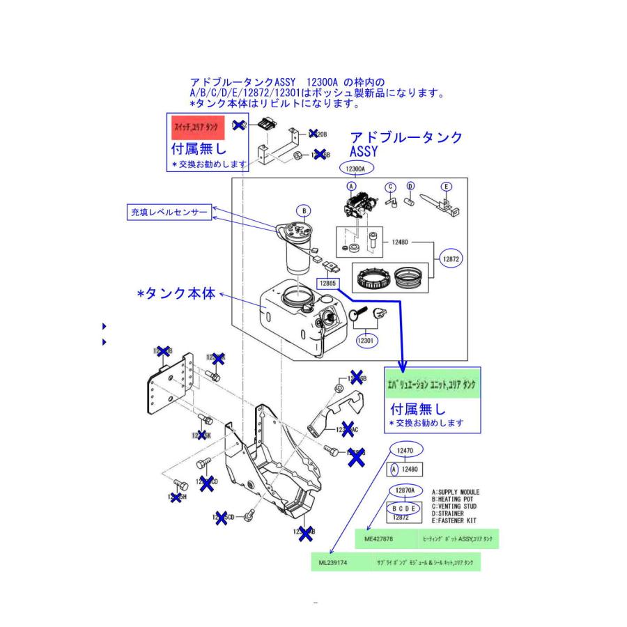 三菱ふそう ミツビシ キャンター FBA20 アドブルータンク ASSY