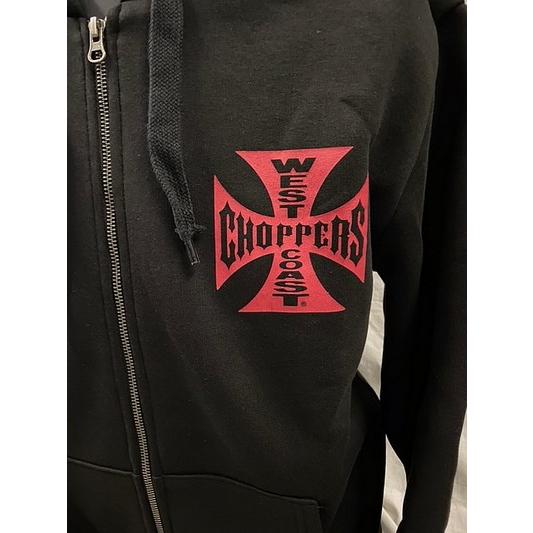 WEST COAST CHOPPERS ウエストコーストチョッパーズ チャック付きパーカー ブラック×レッド｜buhinyakw｜05