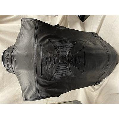 West Coast Choppers レザーライダースベスト WEST COAST CHOPPERS クラシックレザーベスト ブラック : 部品屋K&W