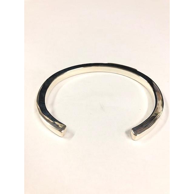 スクエア スムース バングル Square Smooth Bangle w/3stones/Bill Wall Leatherの画像