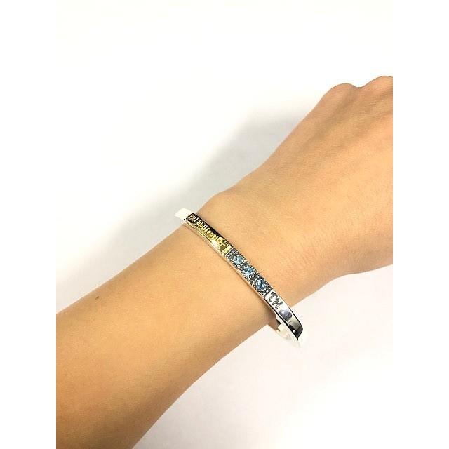 スクエア スムース バングル Square Smooth Bangle w/3stones/Bill Wall Leatherの画像