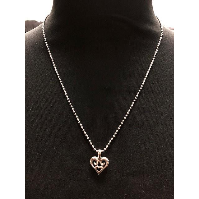 トライバル ハート ボールチェーン2ミリ Tribal Heart w/2mm ball chain20”/Bill Wall Leather｜buhinyakw