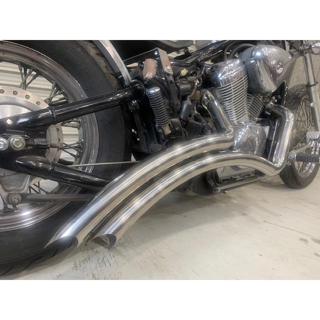 スティード400 ワンオフ　ベントマフラー ホンダ（HONDA） STEED用ステンレス製ベントマフラー サイレンサー付き