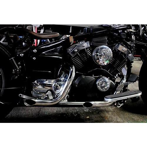 DS400/DSC400用ステンレス鋼製ショートドラッグパイプマフラー サイレンサー絶無/薬物はやりっ児400・ドラッグスタークラシック400 フルエキゾースト-車、バイク、自転車-マフラー
