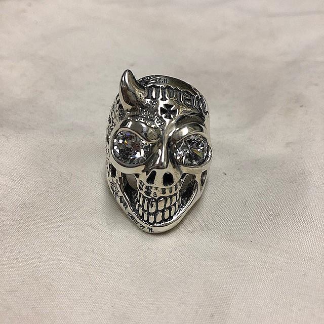 マスタースカル リング Master Skull w Lt.Horn &2stones Ltd.99/Bill