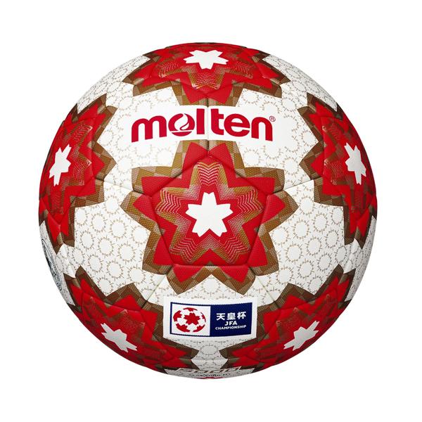 サッカーボール 5号球 天皇杯 試合球 molten モルテン 検定球  ホワイト レッド F5E5000Hの画像
