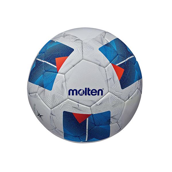 ネーム加工可 サッカーボール 5号球 トップモデルmolten モルテン ヴァンタッジオ 5000 人工皮革 検定球 ホワイト ブルー F5N5000の画像