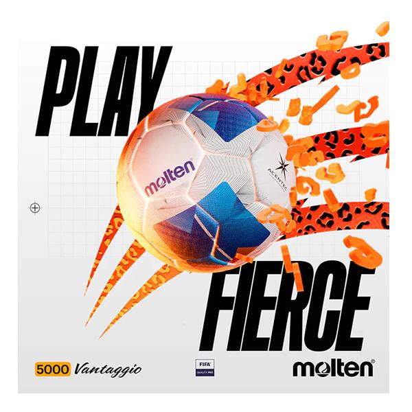 ネーム加工可 サッカーボール 5号球 トップモデルmolten モルテン ヴァンタッジオ 5000 人工皮革 検定球 ホワイト ブルー F5N5000の画像