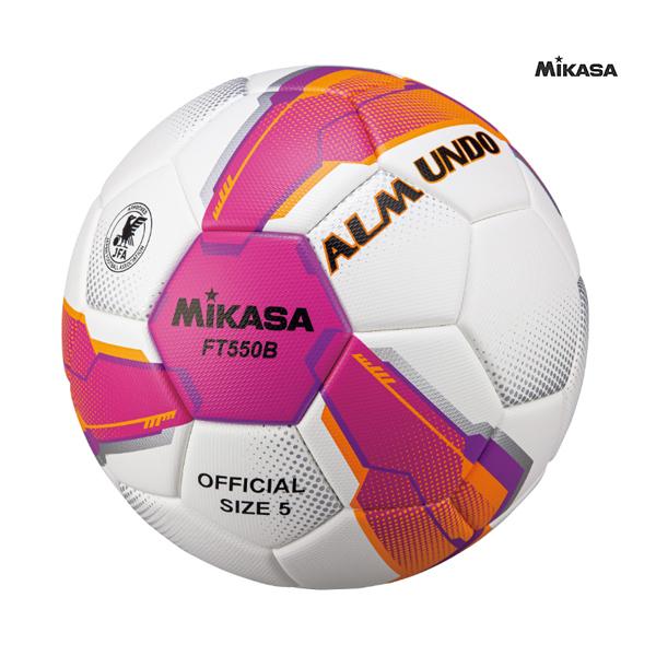 Mikasa ミカサ サッカーボール 検定球5号 ALMUNDO アルムンド 芝用 貼りタイプ FT550B ネーム加工可 ピンク×バイオレット FT550B-PV｜bukatu