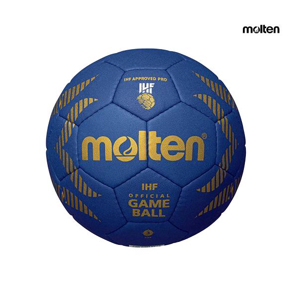 ネーム加工可 ハンドボール 3号球  公式試合球 molten モルテン ハンドボール A4000 高校生以上 男子用 検定球 ブルー ゴールド H3A5000-B