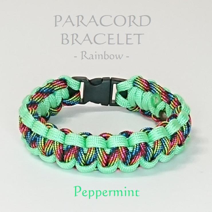 レインボー ブレスレット PARACORD パラコード パラシュート