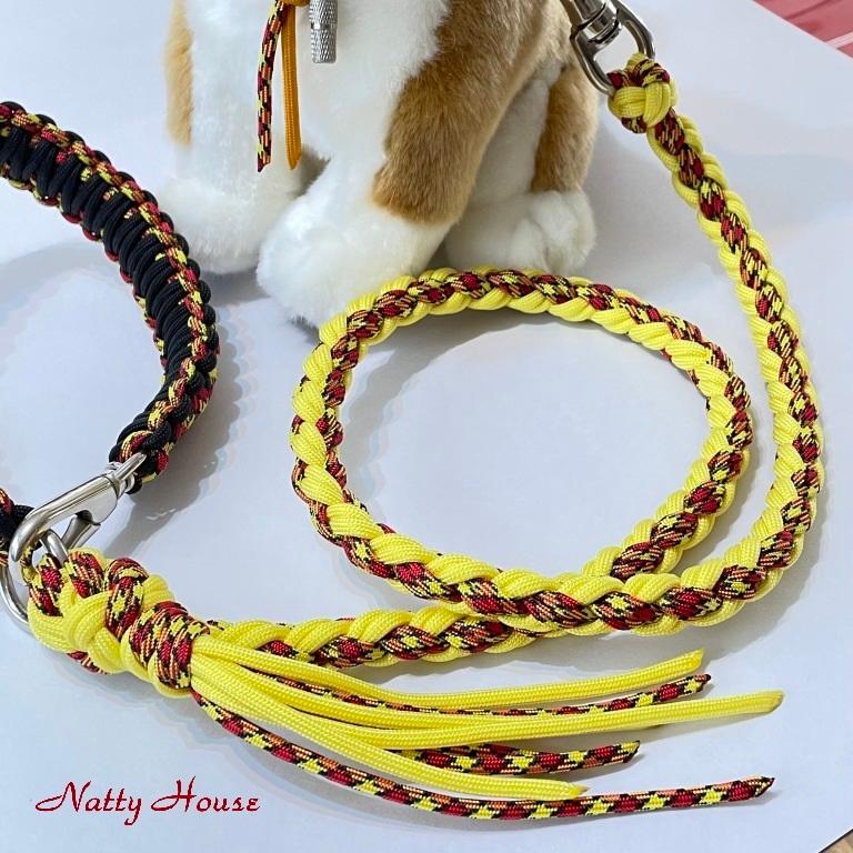 パラコード❥リード❥カフェリード　長めサイズ　№015 Amazon.co.jp: パラコードリード カフェリード リード 4本編み