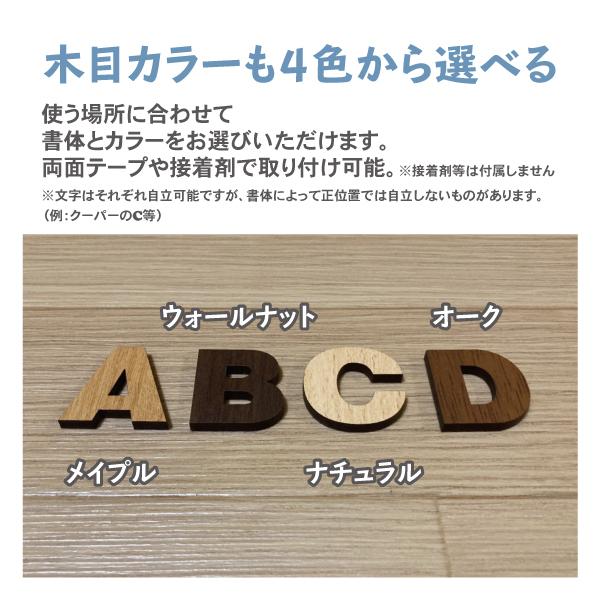 切文字 木目調MDF製 文字パーツ 3cm 厚さ4mm 木製オブジェ オーナメント |  | 02