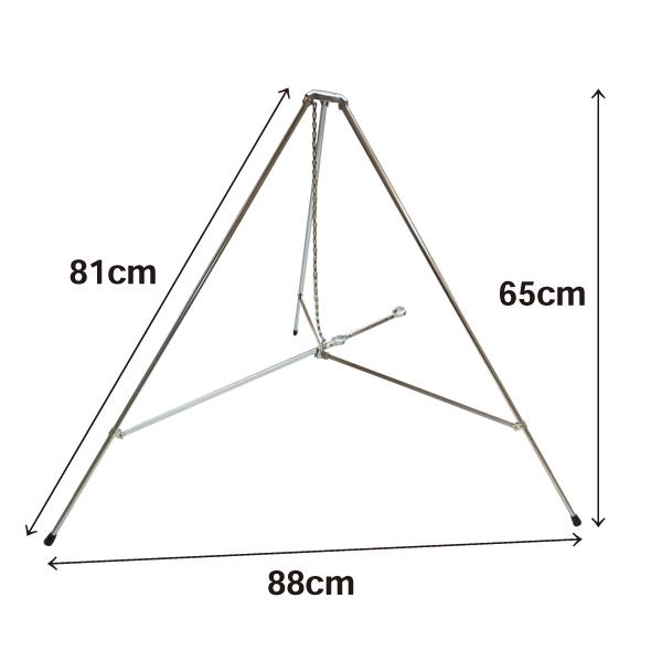 旗立て台 三脚台 高さ65cm 径9mm クロームメッキ製 : BLUE HANDS