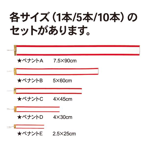 紅白ペナントリボン  Cサイズ 45cm  1本  トロフィー・カップ用リボン　ペン |  | 06