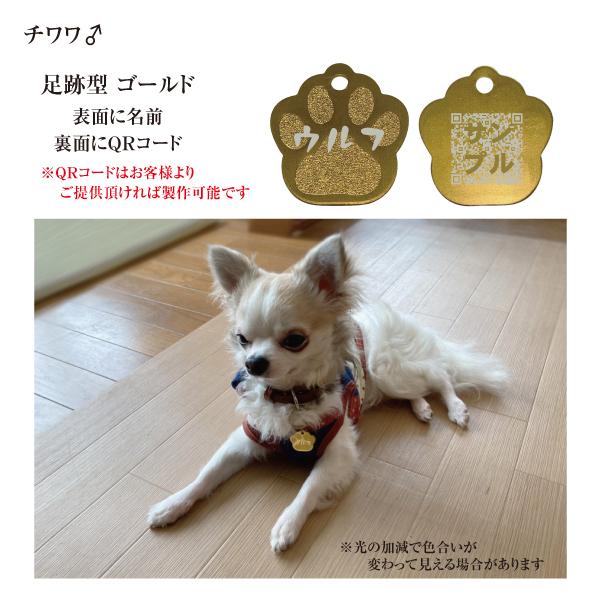 迷子札 足跡 肉球型 アルミ製 オマケ付き ネームプレート 名札　小型犬 中型犬 大型犬 |  | 07