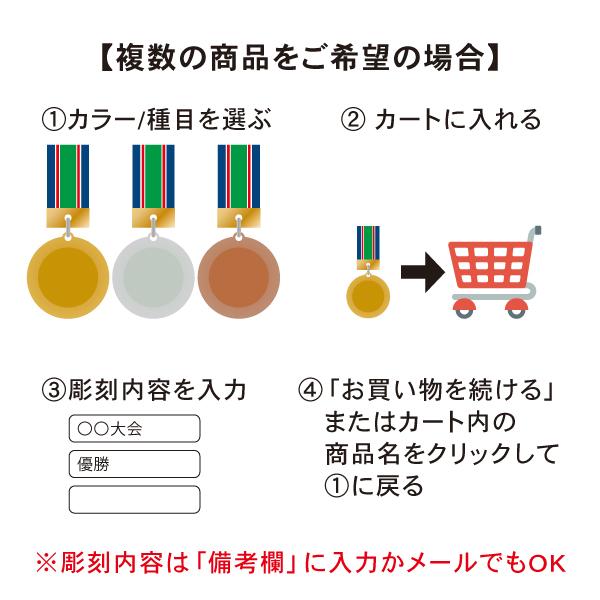 表彰メダル 直径50mm 首掛けリボン スタンドケース入 MJメダル 金属製
