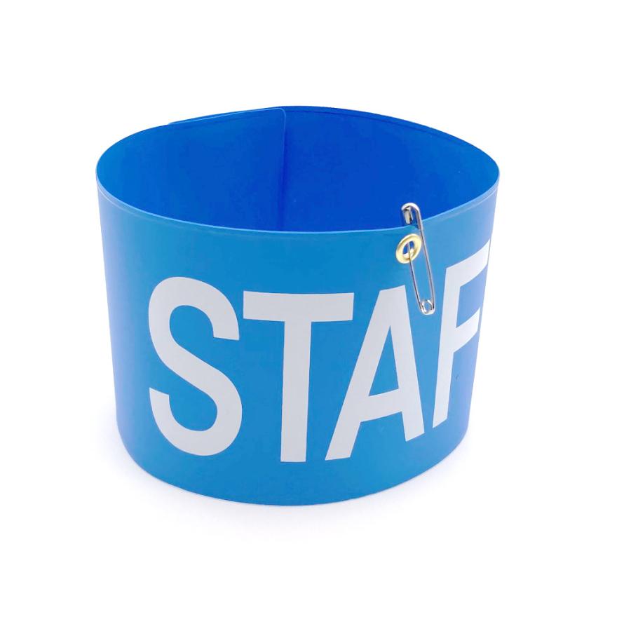 腕章 スタッフ 青 白 赤 黄 10枚セット 日本製 マジックテープ 安全ピン付き イベント 学校 STAFF |  | 08