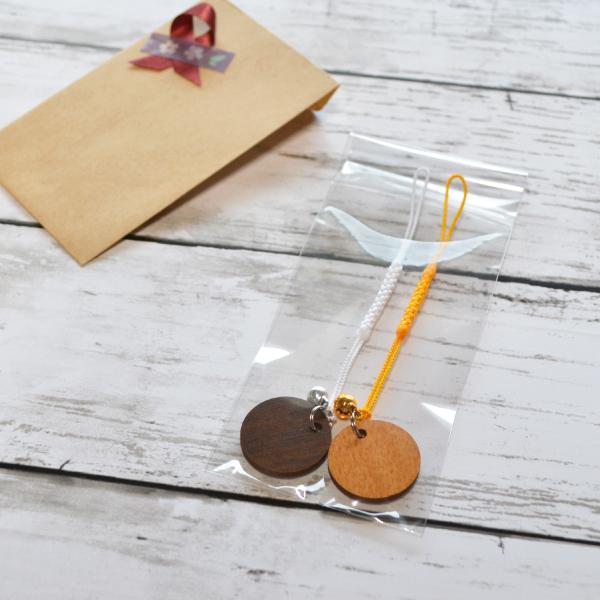 木製 ストラップ 根付 キーホルダー  2個セット 名入れ 鈴 和風 名札 タグ 迷子札 |  | 09