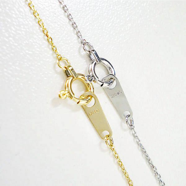 k10YG K10PG チェーン ネックレス 40cm アズキチェーン カットアズキ