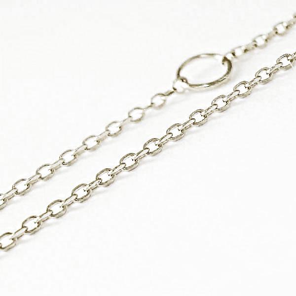 プラチナ Pt850 PT チェーン ネックレス 40cm アズキチェーン カットアズキ 角アズキ 0.75mm 小豆 あずき カジュアル 細め クサリ プラチナチェーン 送料無料の画像
