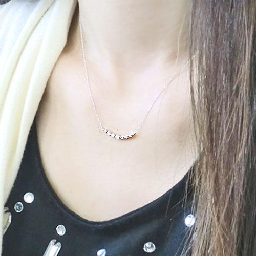 K18YG/PG/WG ライン ダイヤモンド ネックレス ラインネックレス 0.2ct 