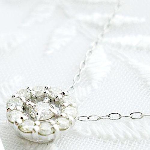 k18 K18 ネックレス ダイヤモンド 0.25ct ラウンド 誕生石 18金  