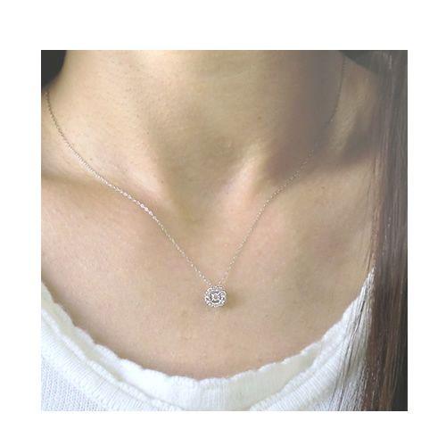 k18 K18 ネックレス ダイヤモンド 0.25ct ラウンド 誕生石 18金  