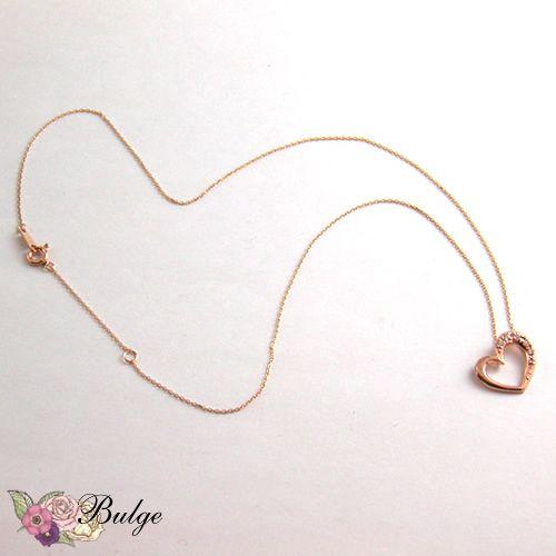 k10 ネックレス ダイヤモンド ハート 誕生石 0.10ct ハートネックレス 