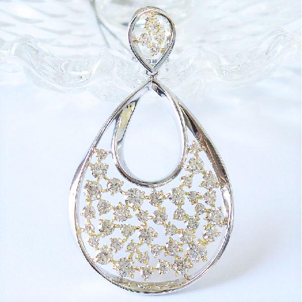 K18 PT900 ネックレス ダイヤモンド 1.50ct 雫モチーフ ドロップ